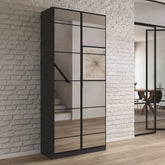 Ashworth Metallic Grey 2 Door Mirrored Hall Cupboard - Pendle Village Furniture