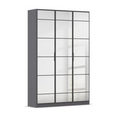Ashworth Metallic Grey 3 Door Mirrored Hall Cupboard - Pendle Village Furniture