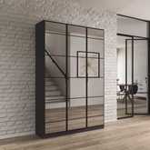 Ashworth Metallic Grey 3 Door Mirrored Hall Cupboard - Pendle Village Furniture