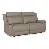 Athens Taupe Leather 3 Seater Power Recliner Sofa - Pendle Village Furniture