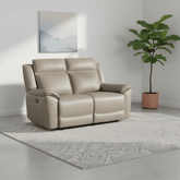Athens Taupe Leather 2 Seater Recliner Sofa