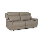 Athens Taupe Leather 3 Seater Recliner Sofa - Pendle Village Furniture