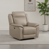 Athens Taupe Leather Recliner Armchair