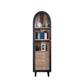 Atomic Single Door Glass Black Cabinet - Pendle Village Furniture