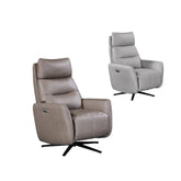 Aveline Leather Swivel Lift & Recliner Chair – Grey or Taupe - Pendle Village Furniture