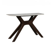 Aura Brown and White Sintered Stone Top Console Table - Pendle Village Furniture