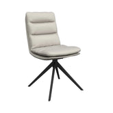 Monza Light Grey Faux Leather Swivel Dining Chairs – Set of 4