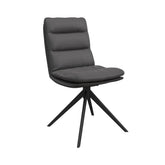 Monza Dark Grey Faux Leather Swivel Dining Chairs – Set of 4