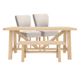 Arundel 1.8M Traditional Oak Dining Table with 2 Chairs & Bench