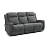 Bentley Grey Fabric 3 Seater Recliner Sofa - Pendle Village Furniture