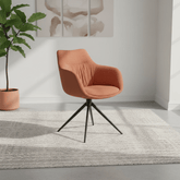Bosley Carver Brick Fabric Set of 4 Dining Chairs