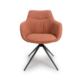 Bosley Carver Brick Fabric Set of 4 Dining Chairs - Pendle Village Furniture