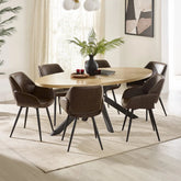 Bondi 200cm Light Oak Oval Dining Table with Parker Chairs