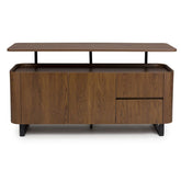 Bradley Smoked oak finish sideboard with floating shelf, drawers & adjustable storage. Heat & scratch resistant SmarTops® surface.