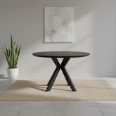 Bolton Round Black Ash Oak Effect Smart Top Dining Table