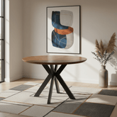 Bolton Round Smoked Oak Effect Smart Top Dining Table
