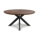 Bolton 150cm Round Smoked Oak Effect Smart Top Dining Table - Pendle Village Furniture