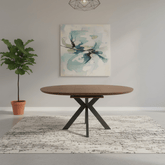 Bolton Smoked Oak Effect Round to Oval Extending Smart Top Dining Table