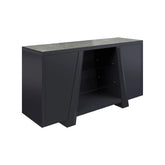 Vortex 2 Door Large Sideboard with Gloss Light Grey Ceramic Top - Pendle Village Furniture