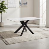 Lambeth White Marble Effect Sintered Stone Dining Table