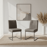 Brooklyn Charcoal Grey Fabric Dining Chairs – Set of 4