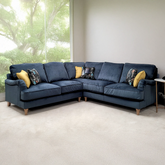 Wallace Jedi Airforce Blue Fabric 2 Corner 2 Sofa - Pendle Village Furniture