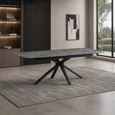 Beatrix Slate Mist Sintered Stone Extending Dining Table