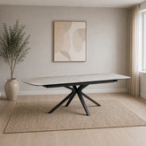 Beatrix Whisper Jade Sintered Stone Extending Dining Table