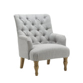 Becky Occasional Grey Fabric Button Back Occasional Chair - Pendle Village Furniture