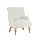 Becky Occasional White Boucle Fabric Button Back Occasional Chair - Pendle Village Furniture