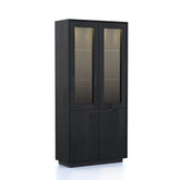 Prime Large Display Cabinet in Black Oak - Pendle Village Furniture