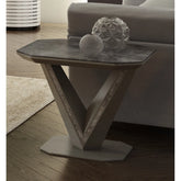 Bella Grey Slate Ceramic Side Table - Pendle Village Furniture