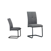 Venezia Dark Grey Fabric Cantilever Set of 4 Dining Chairs - Pendle Village Furniture