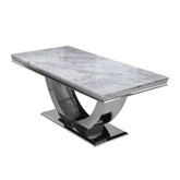 Bentley Mix Brown Marble Dining Table - Pendle Village Furniture