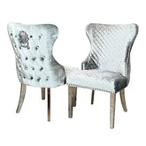 Bentley Silver Shimmer Dining Chairs - Set of 4 - Pendle Village Furniture
