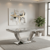 Bentley Venice Grey Marble Top Dining Table