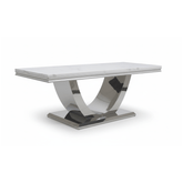 Bentley White Marble Coffee Table with Chrome Base - Pendle Village Furniture