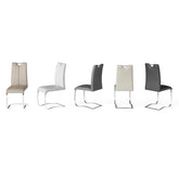 Set of 4 Bianco Faux Leather Cream Dining Chairs - Pendle Village Furniture