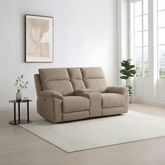 Bailey 2 Seater Electric Recliner Sofa with Console – Latte