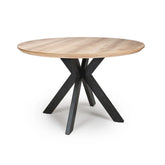 Bolton Distressed Oak Effect Round Dining Table 120cm