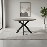 Bolton Grey Oak Effect Round to Oval Extending Smart Top Dining Table