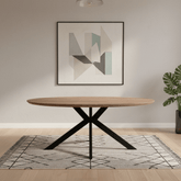 Bolton Light Walnut Oak Effect Oval Dining Table 180cm