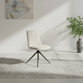 Bosley Natural Fabric Swivel Dining Chairs - Set of 4