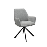 Set of 4 Grey Boucle Fabric Swivel Dining Chairs - Pendle Village Furniture