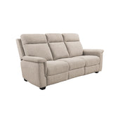 Bowen Beige Fabric 3 Seater Fixed Sofa - Pendle Village Furniture