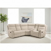 Bowen Beige Fabric Corner Group Manual Recliner