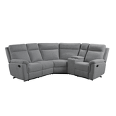 Bowen Grey Fabric Corner Group Manual Recliner - Pendle Village Furniture