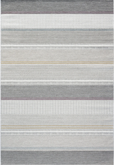 Brighton Multi - Coloured Textured Stripe Indoor Outdoor Rug - Pendle Village Furniture