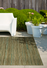 Brighton Neutral and Green Striped Indoor Outdoor Rug - Pendle Village Furniture