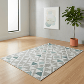 Brighton Grey And Blue Geometric Indoor Outdoor Rug